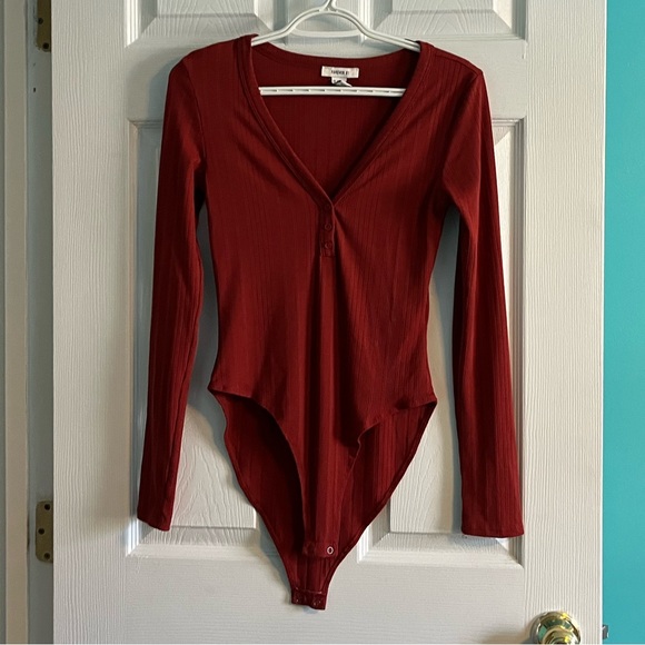 Forever 21 Long Sleeve Ribbed Bodysuit - Picture 1 of 4